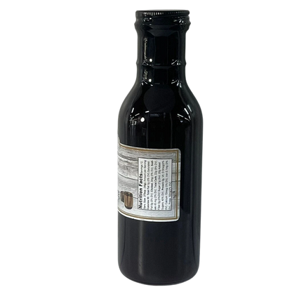 Broke Man's Pantry Sweet Bourbon Glaze bottle showing nutrition facts label on a white background