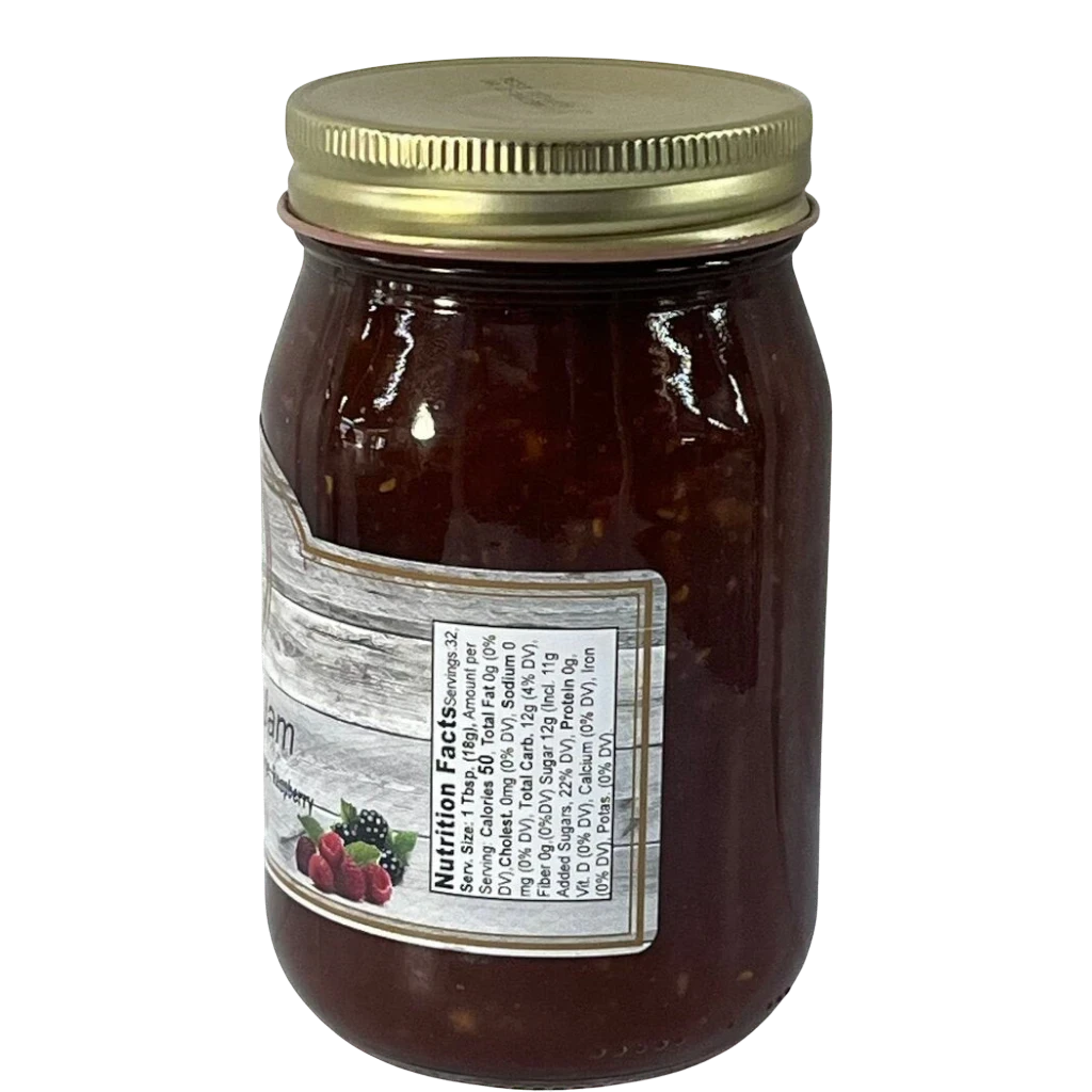 Broke Man's Pantry Gator Jam in a glass jar with a gold lid, featuring a blend of ginger, apple, and berry flavors.